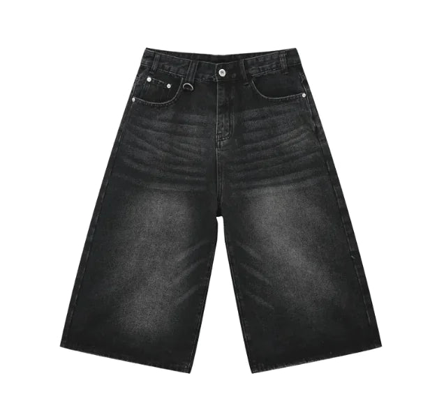Baggy Washed Denim Shorts