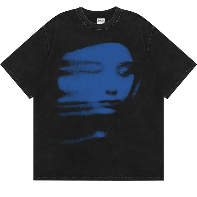 Face Print Graphic Tee