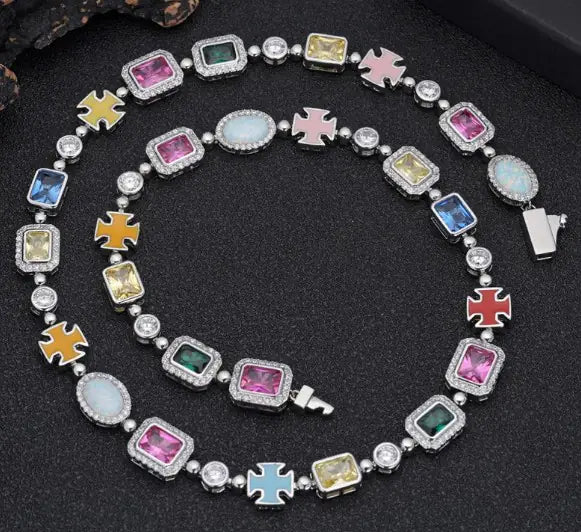 Gold|Titanium Gemstone Necklace