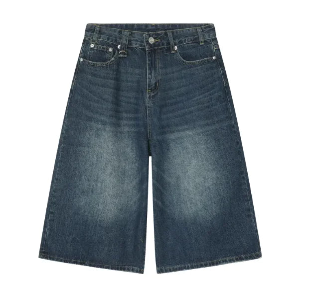 Baggy Washed Denim Shorts