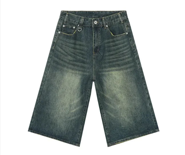 Baggy Washed Denim Shorts