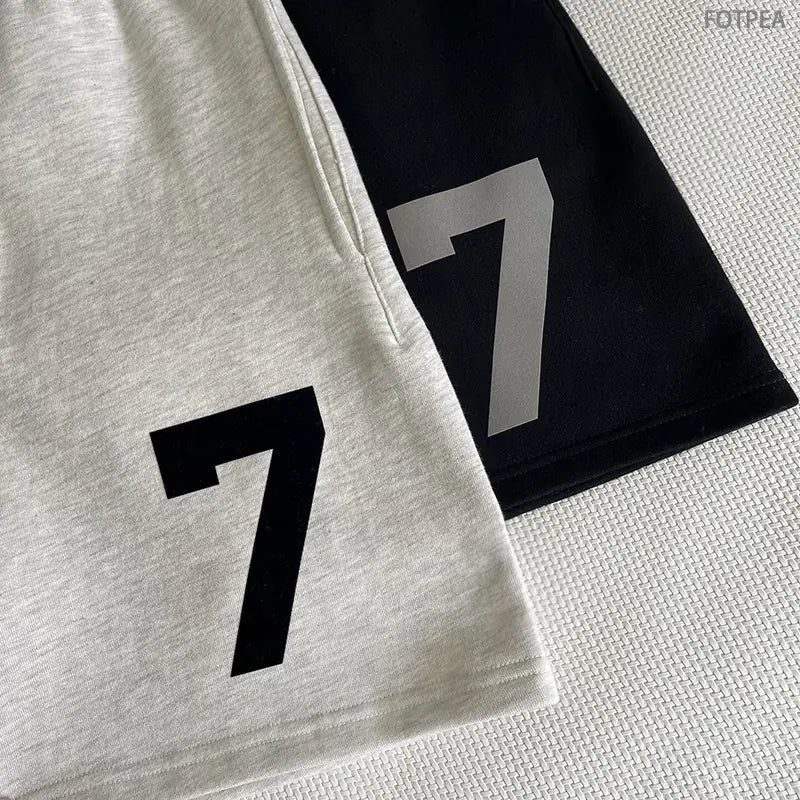 Loose Fleece Number Shorts