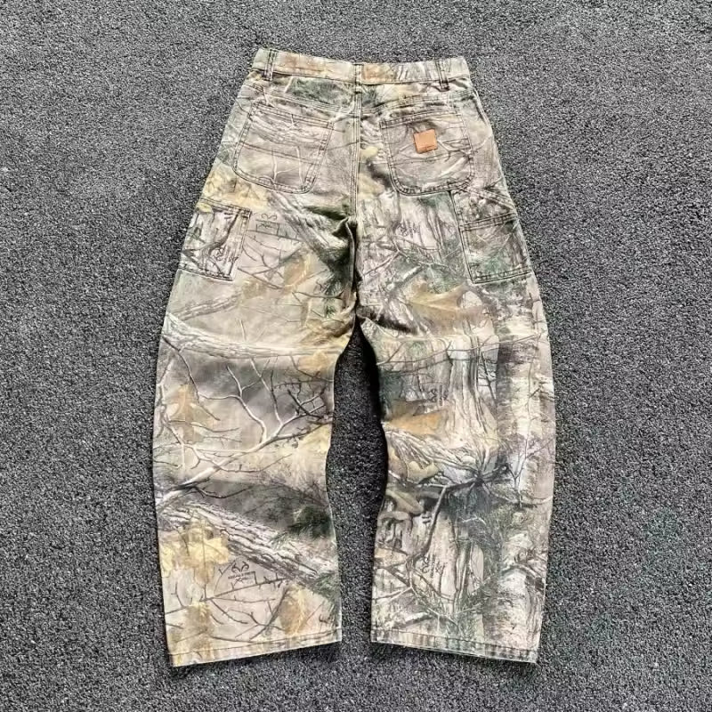 Leaf Print Camo Jeans