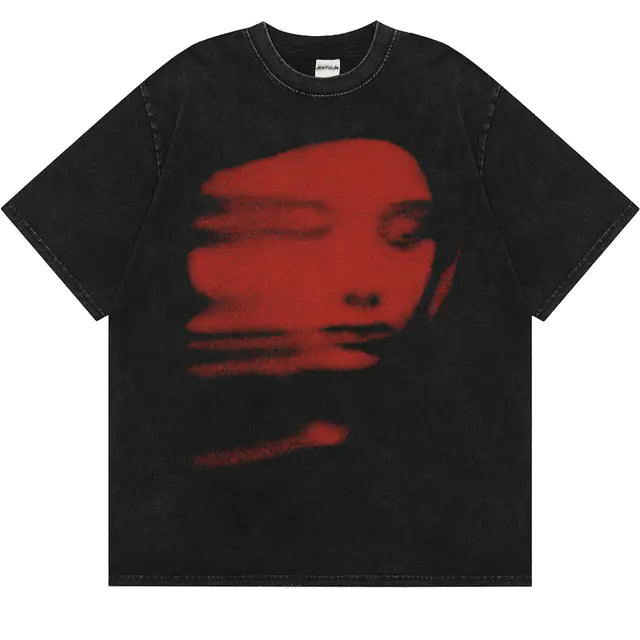 Face Print Graphic Tee