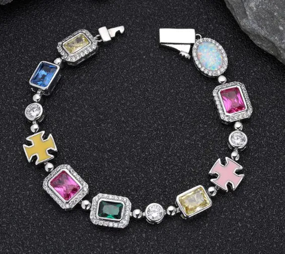 Gold|Titanium Gemstone Bracelet