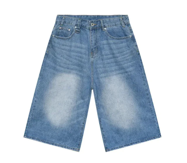 Baggy Washed Denim Shorts