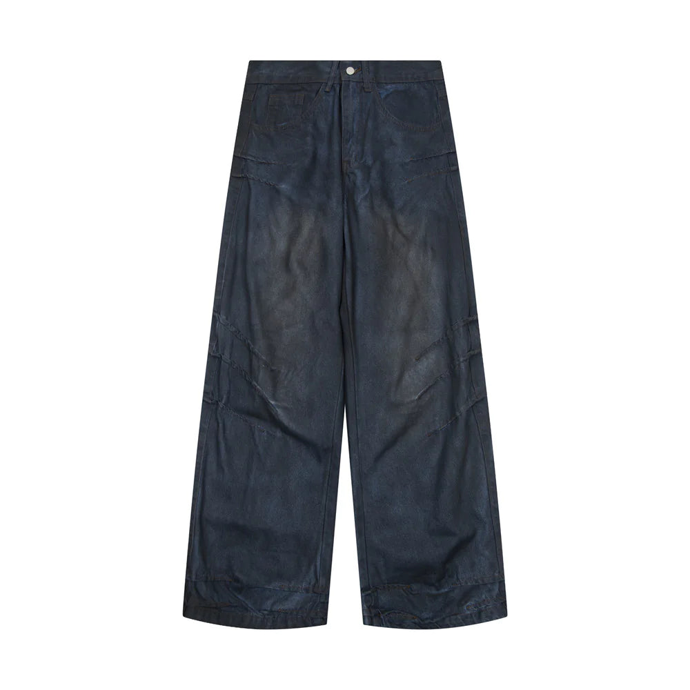 Baggy Distressed Stitch Jeans