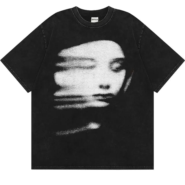 Face Print Graphic Tee