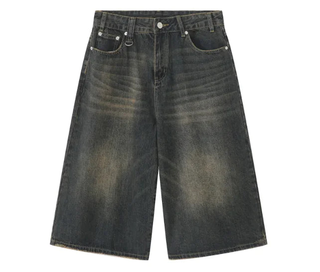 Baggy Washed Denim Shorts